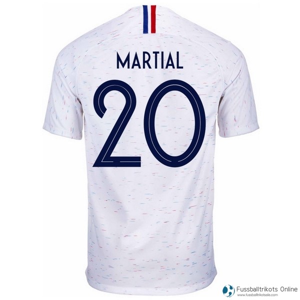 Frankreich Trikot Auswarts Martial 2018 Weiß Fussballtrikots Günstig